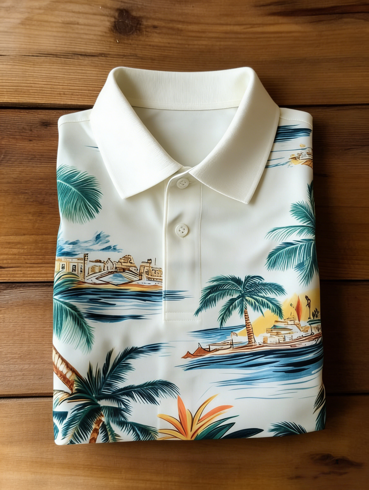 Men's Floral Printed Holiday Casual POLO Shirt