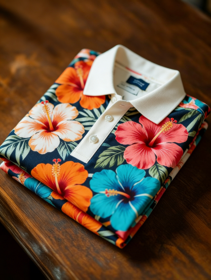 Men's Floral Printed Holiday Casual POLO Shirt