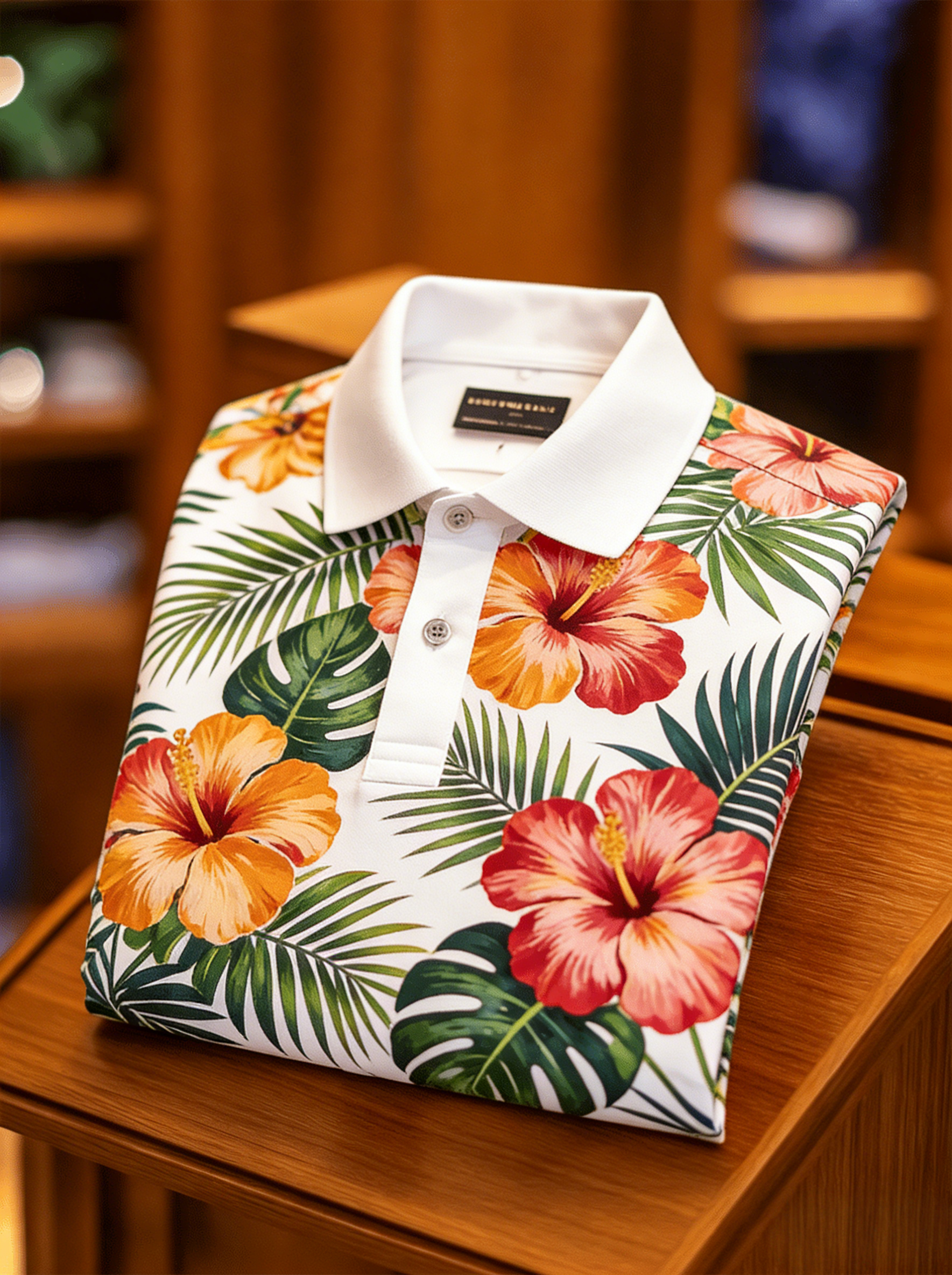 Men's Floral Printed Holiday Casual POLO Shirt