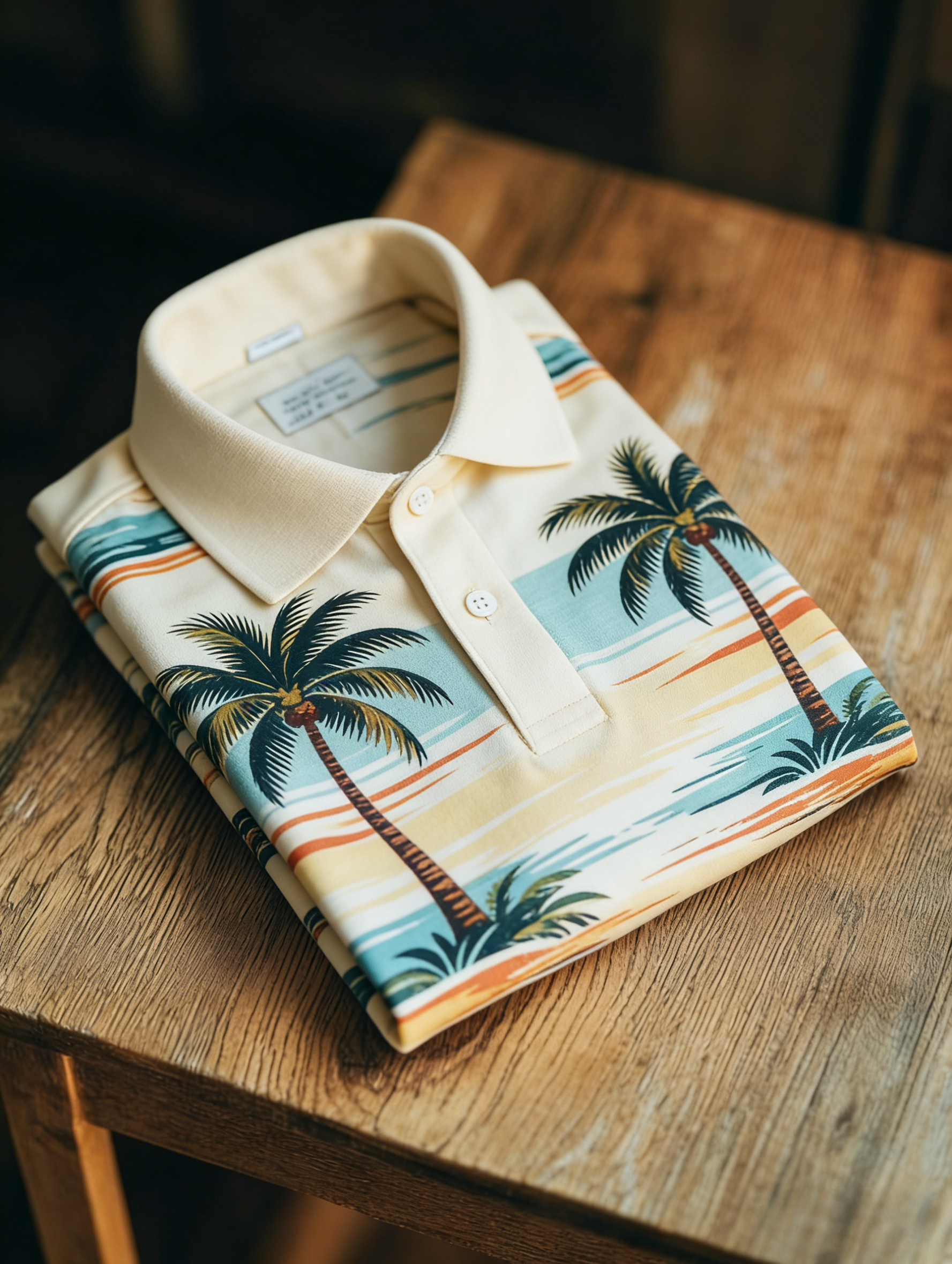 Men's Floral Printed Holiday Casual Short Sleeve Polo Shirt