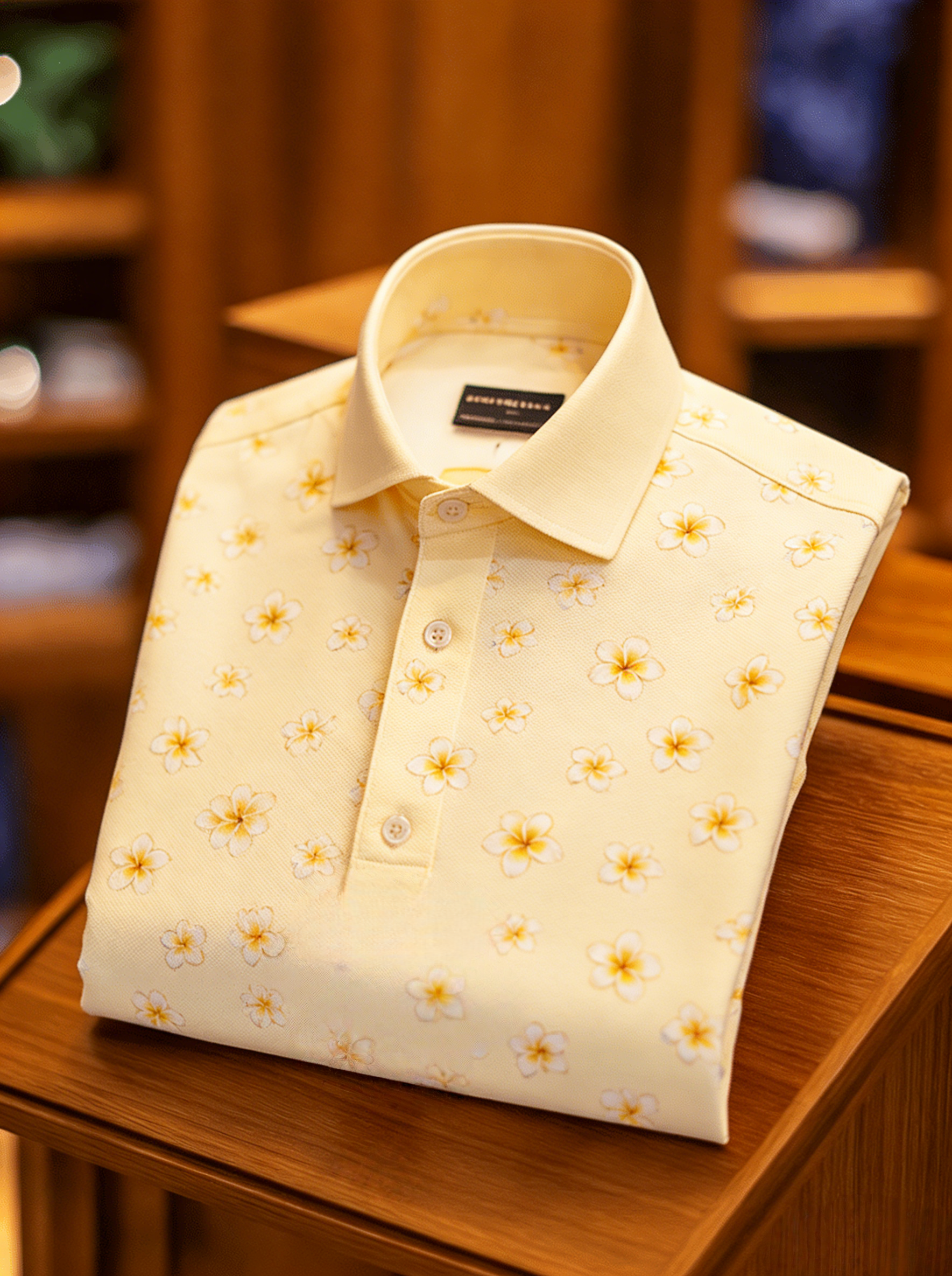 Men's Floral Printed Holiday Casual Short Sleeve Polo Shirt