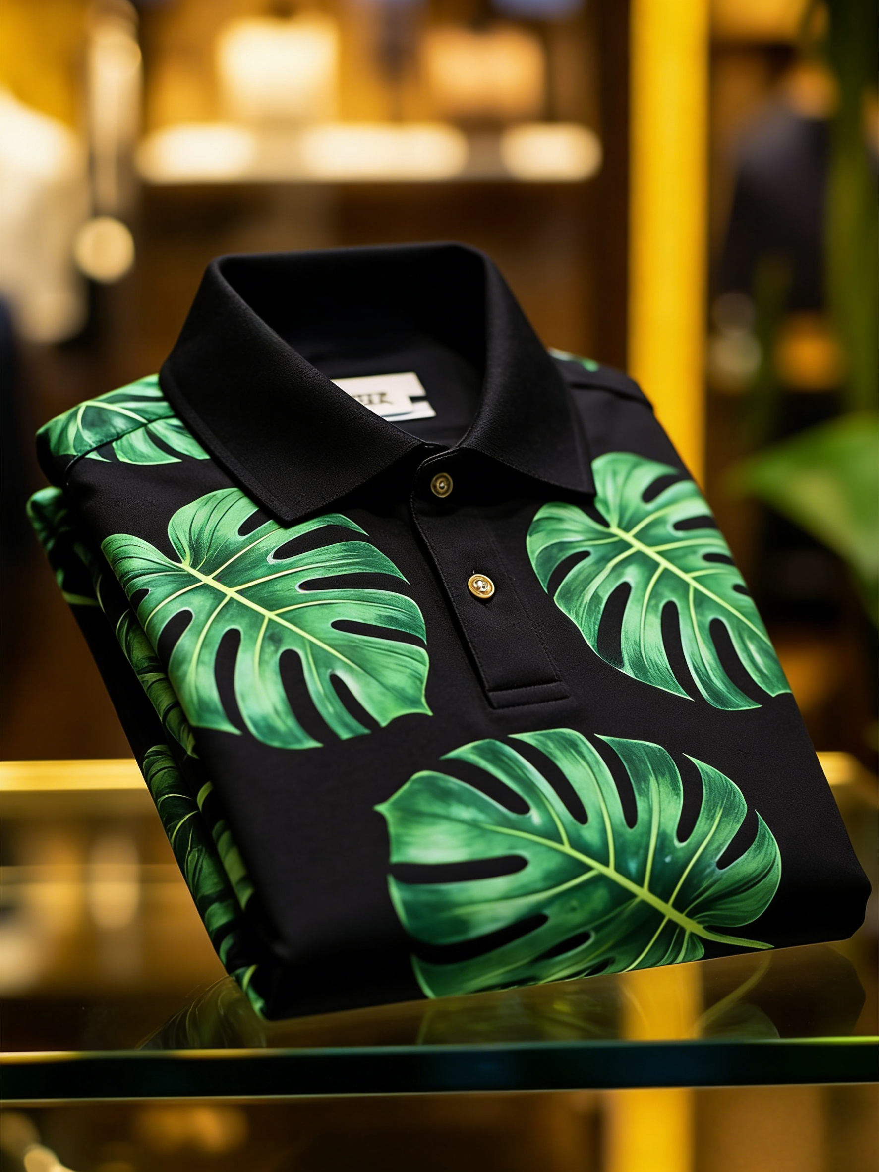 Men's Floral Printed Holiday Casual Short Sleeve Polo Shirt