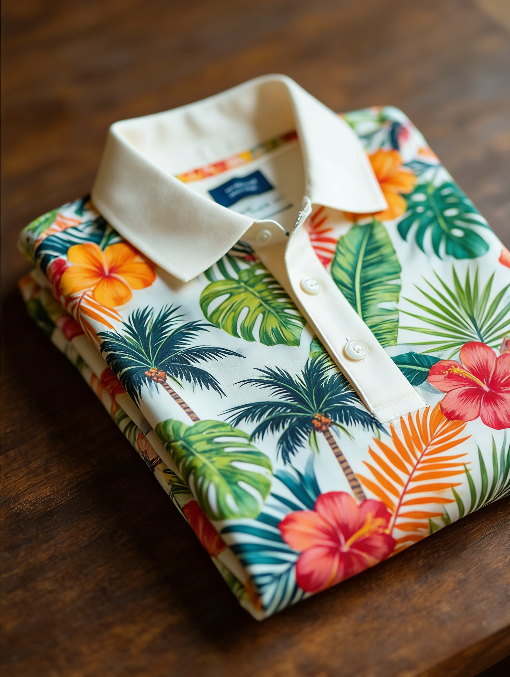 Men's Floral Printed Holiday Casual POLO Shirt