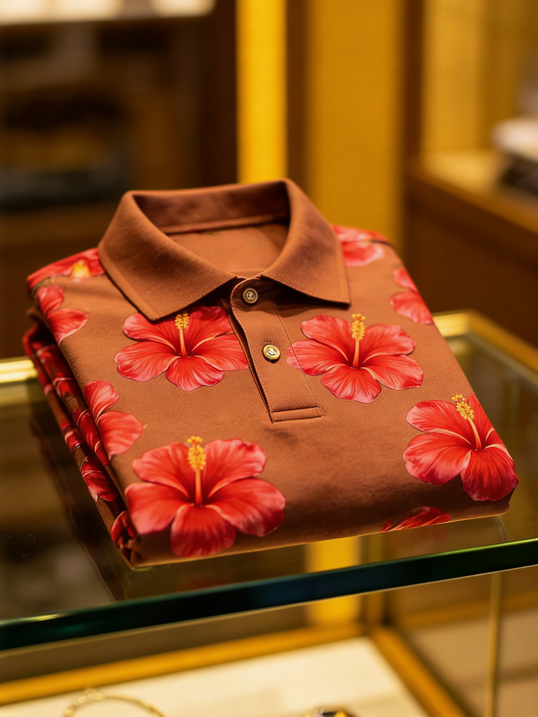 Men's Floral Printed Holiday Casual POLO Shirt