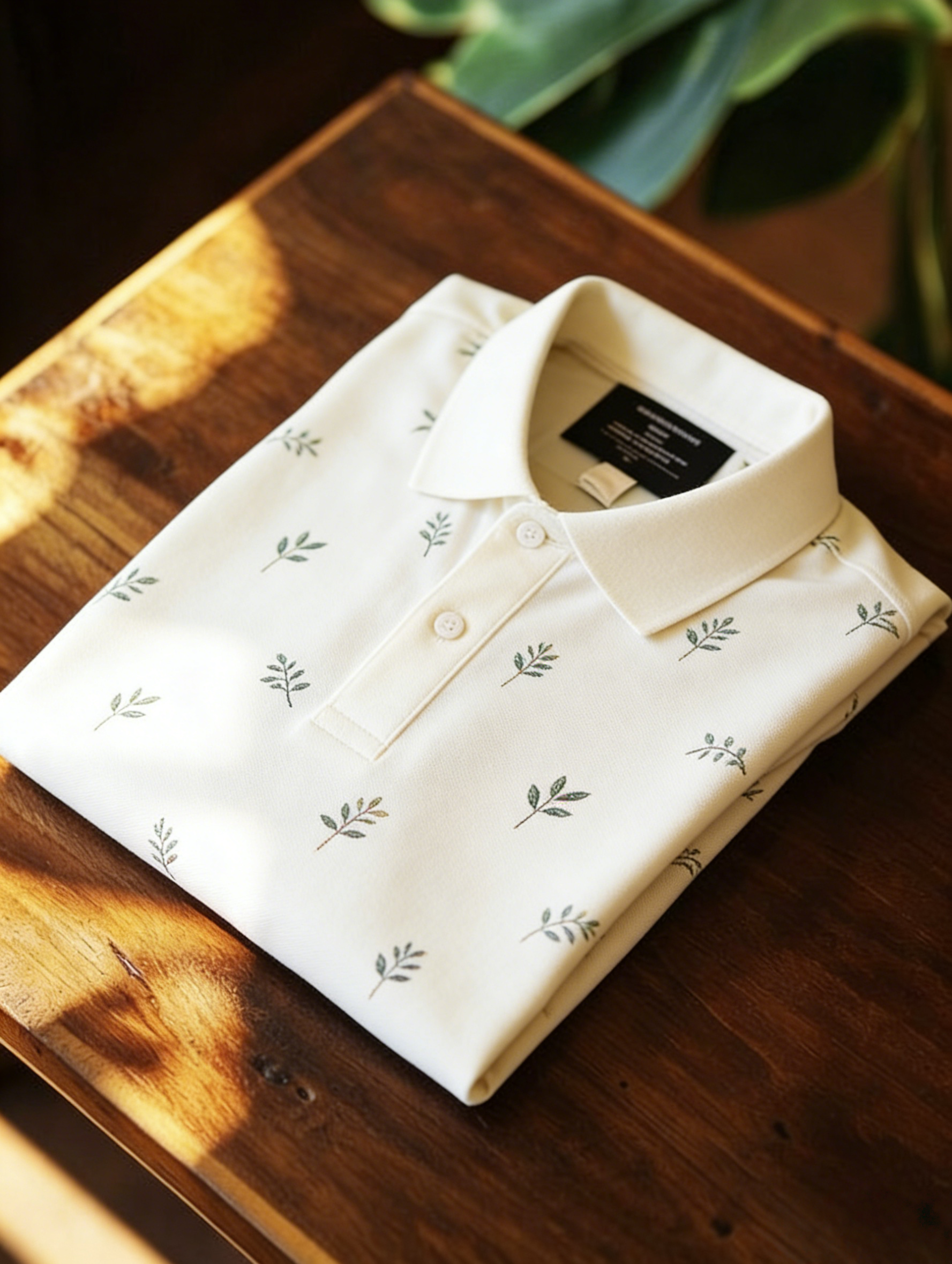 Men's Floral Printed Holiday Casual Short Sleeve Polo Shirt