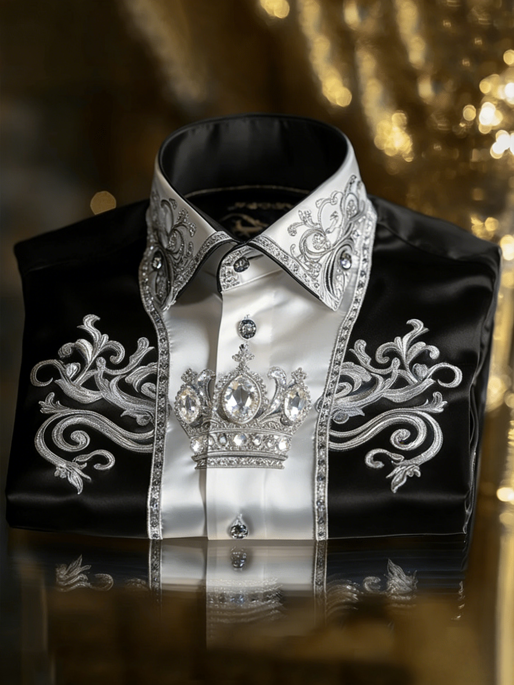 Luxurious and high-end Men's stand collar shirt floral patterns