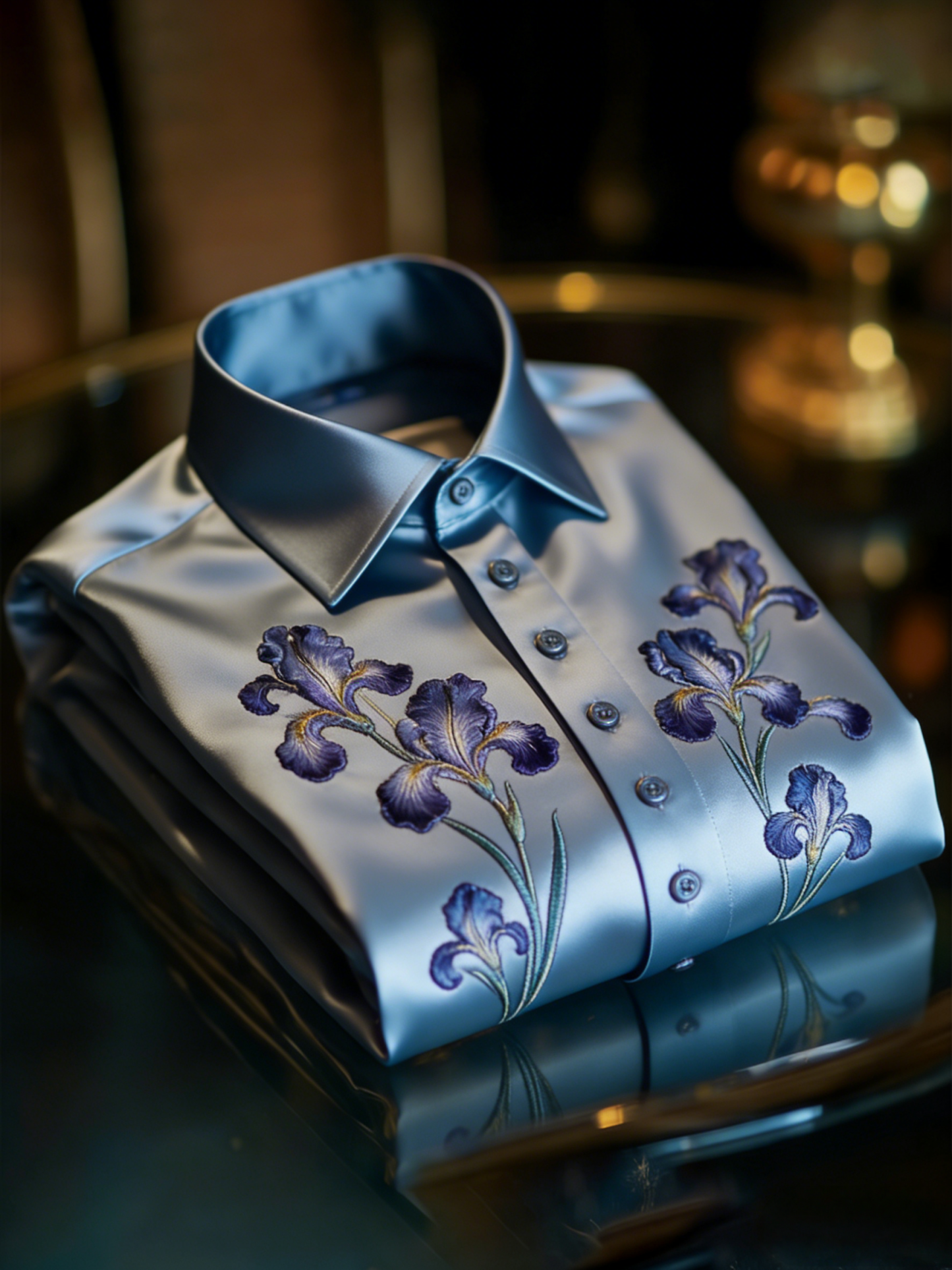 Luxurious and high-end Men's stand collar shirt floral patterns