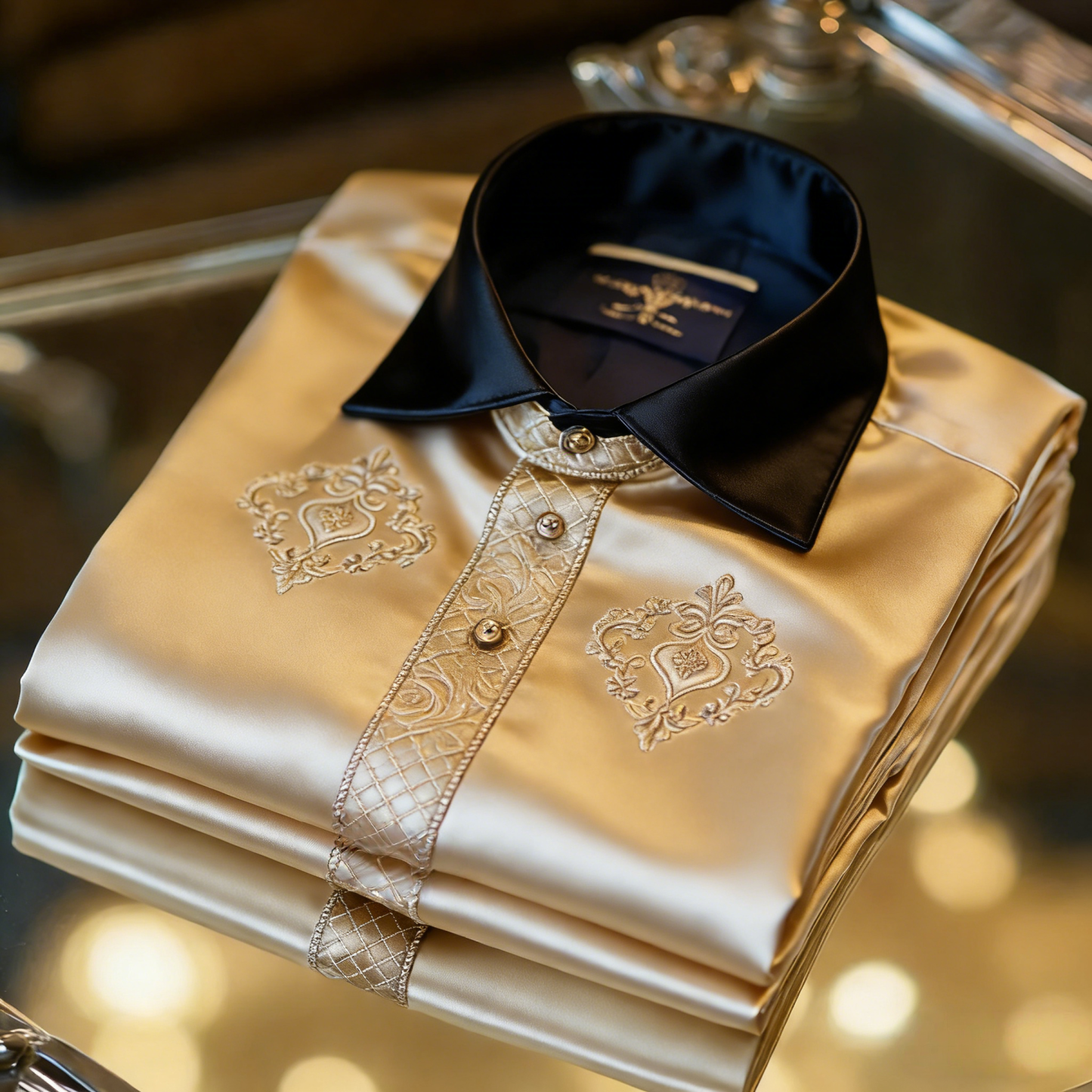 Luxurious and high-end Men's stand collar shirt floral patterns