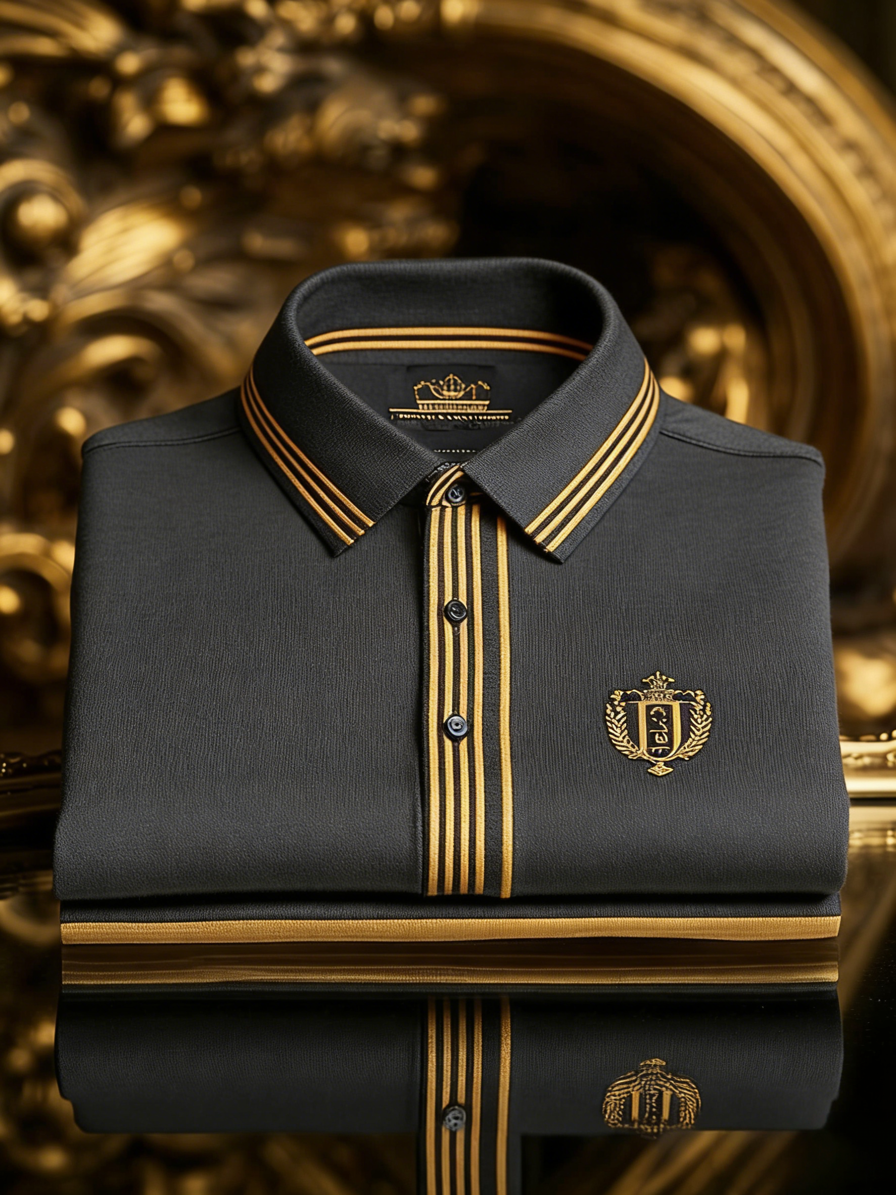 Men's Business Style Print Short Sleeved Polo Shirt