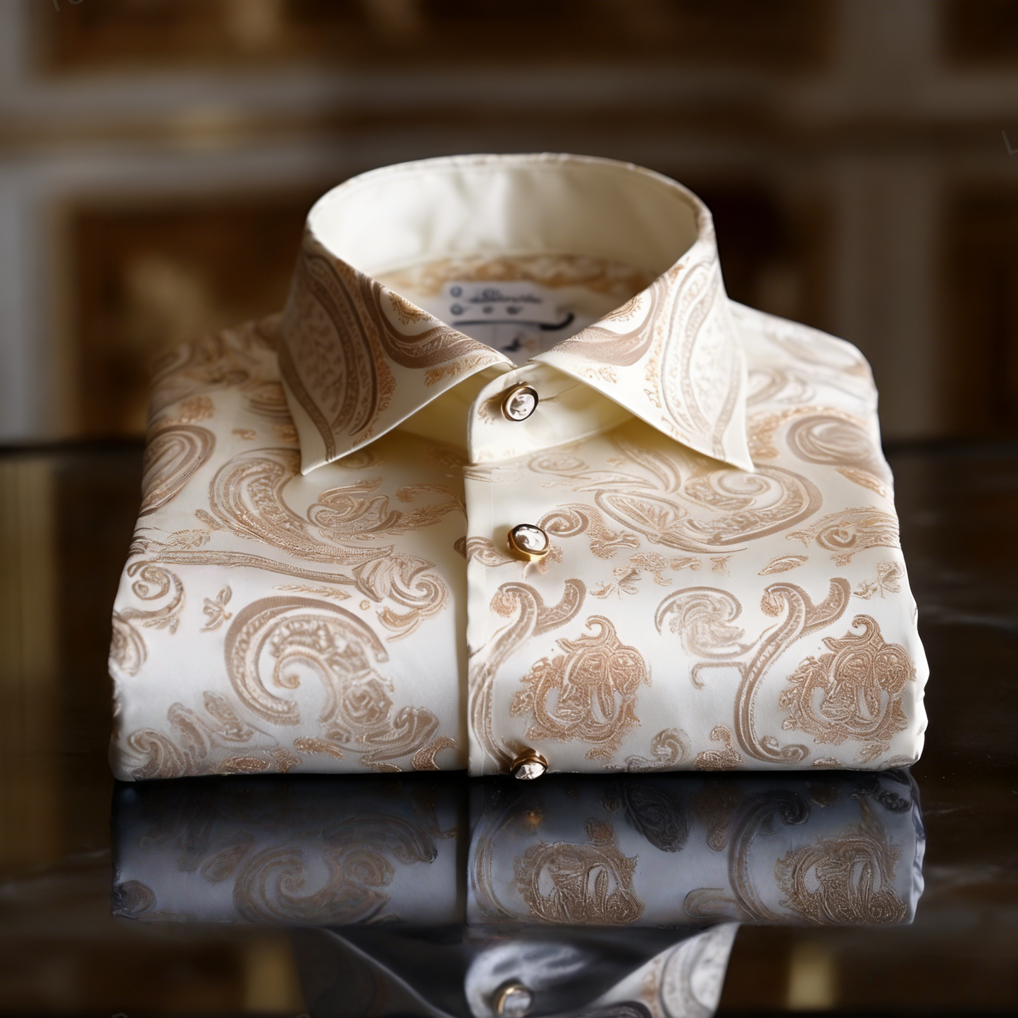 Luxurious and high-end Men's stand collar shirt floral patterns