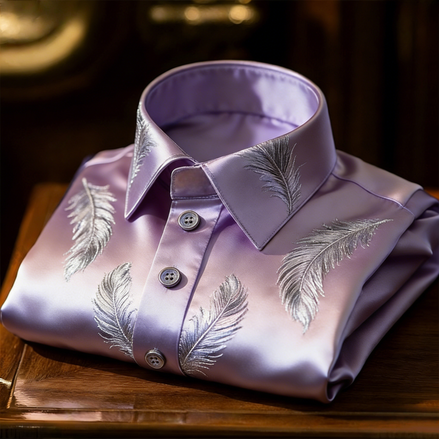 Luxurious and high-end Men's stand collar shirt floral patterns