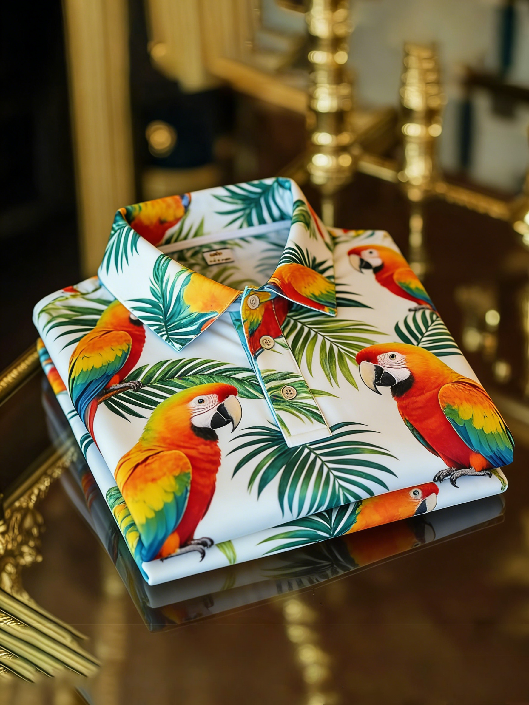 Men's Floral Printed Holiday Casual POLO Shirt