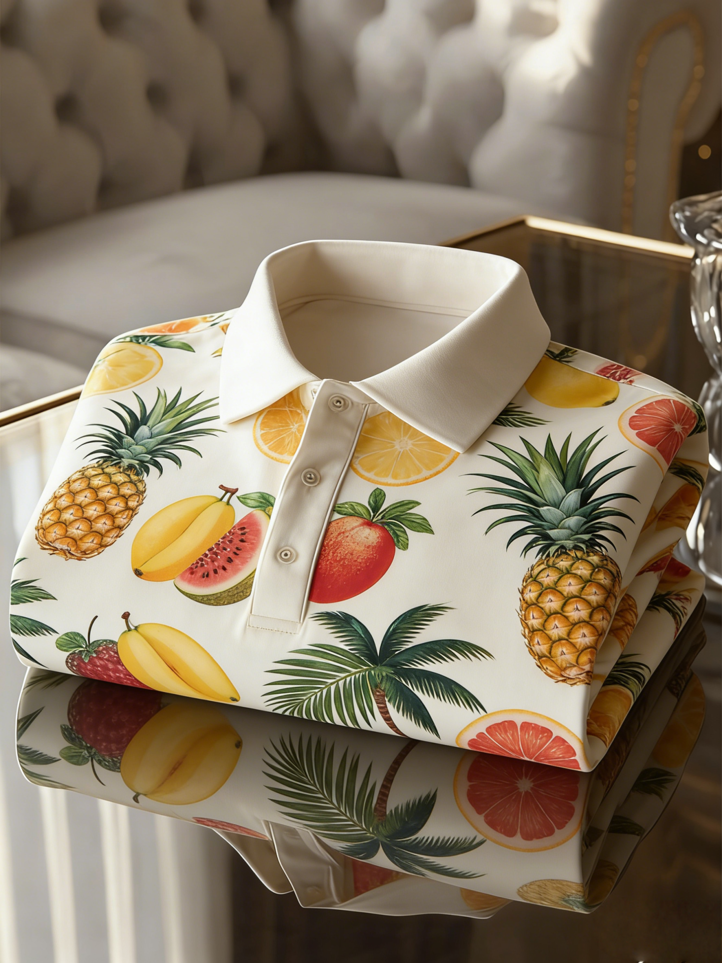 Men's Floral Printed Holiday Casual POLO Shirt