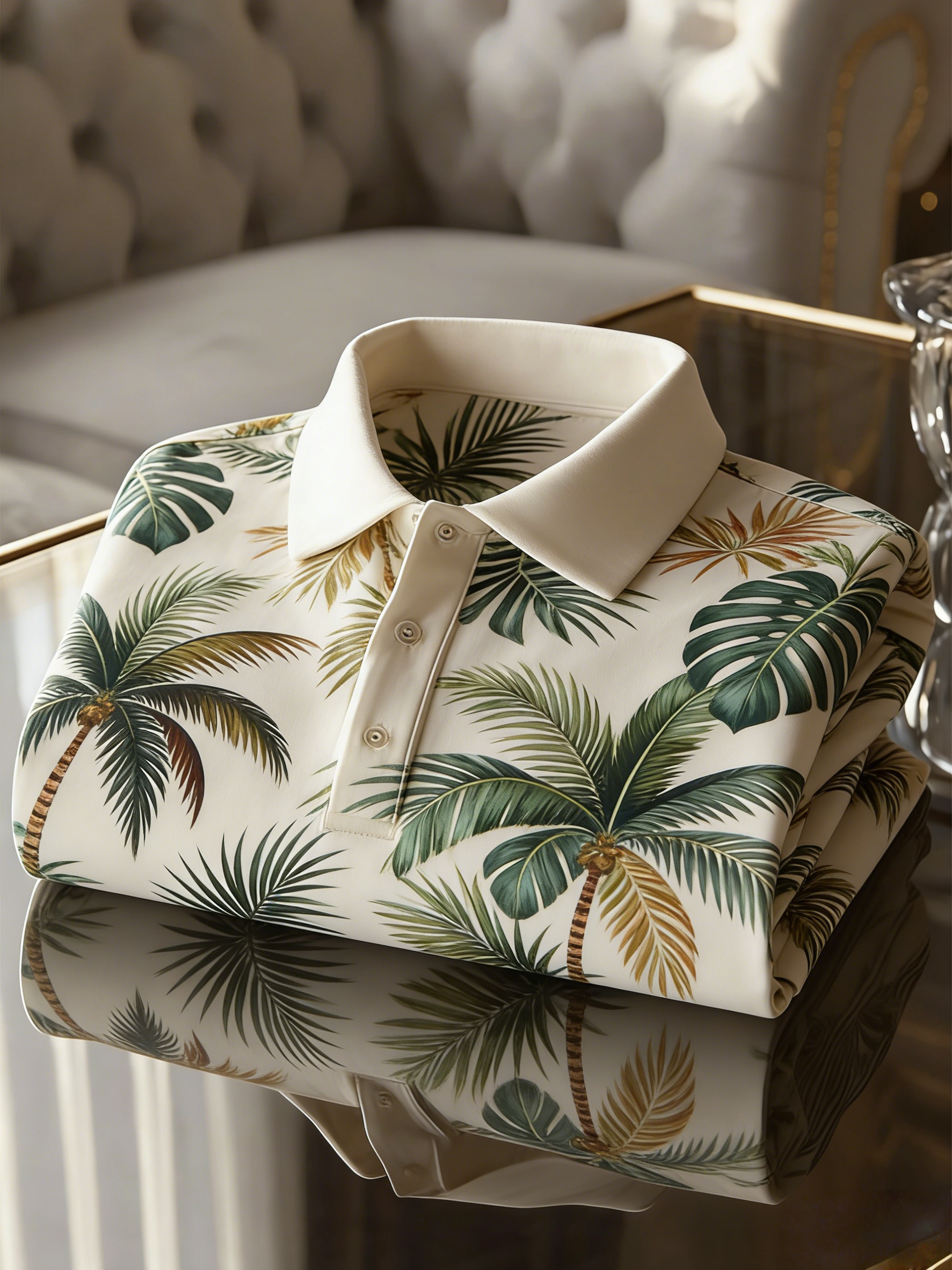 Men's Floral Printed Holiday Casual POLO Shirt