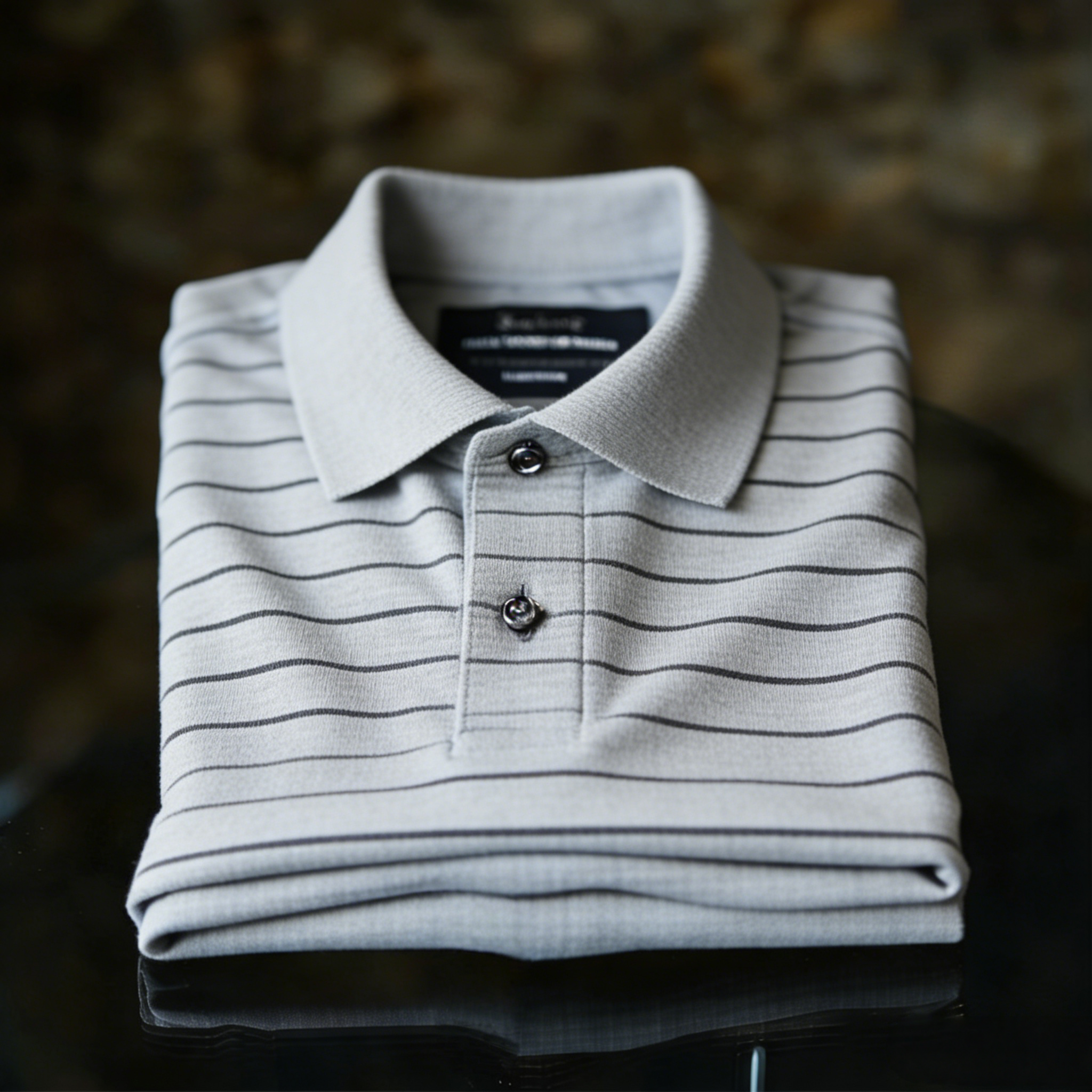 Men's Business Style Print Short Sleeved Polo Shirt