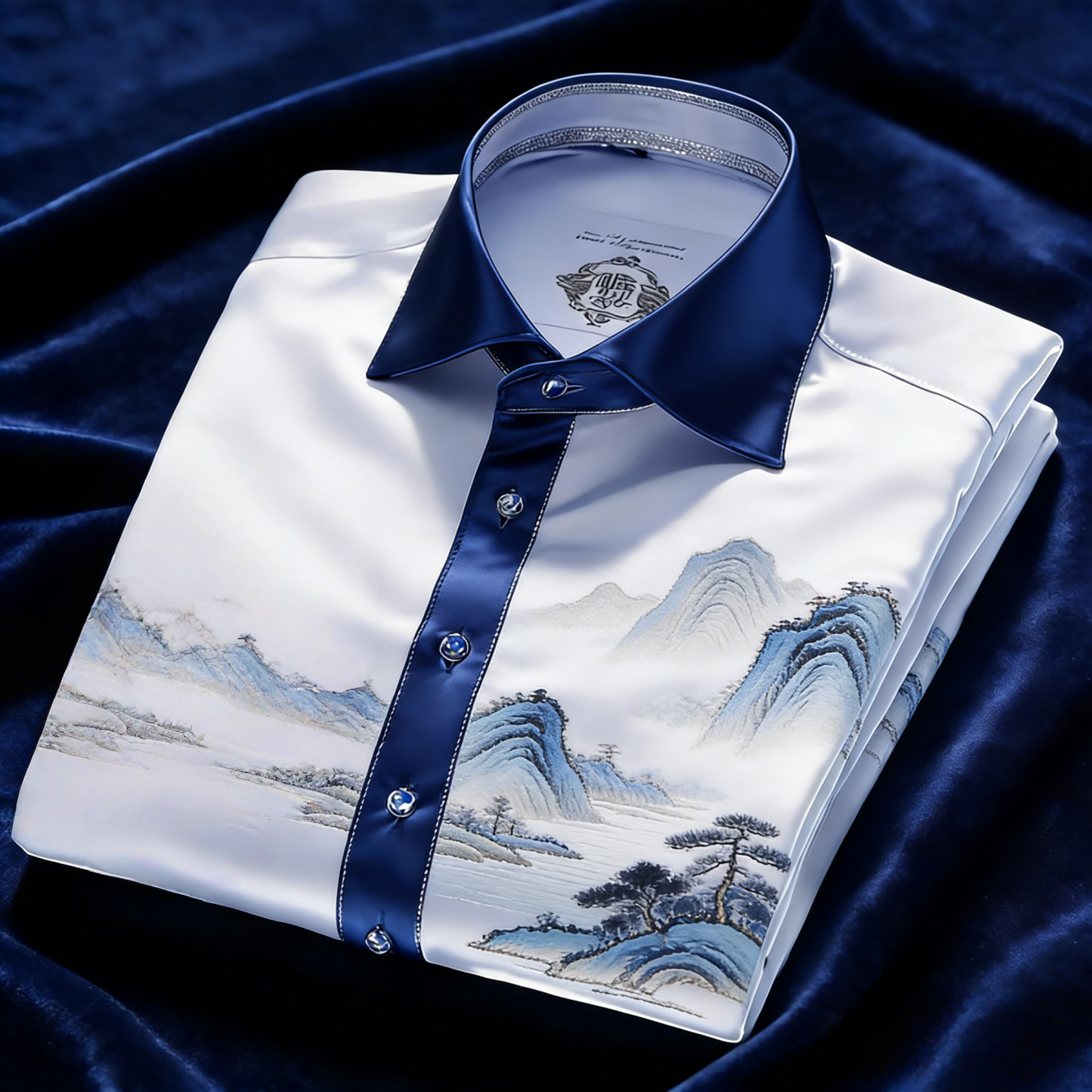 Luxurious and high-end Men's stand collar shirt floral patterns