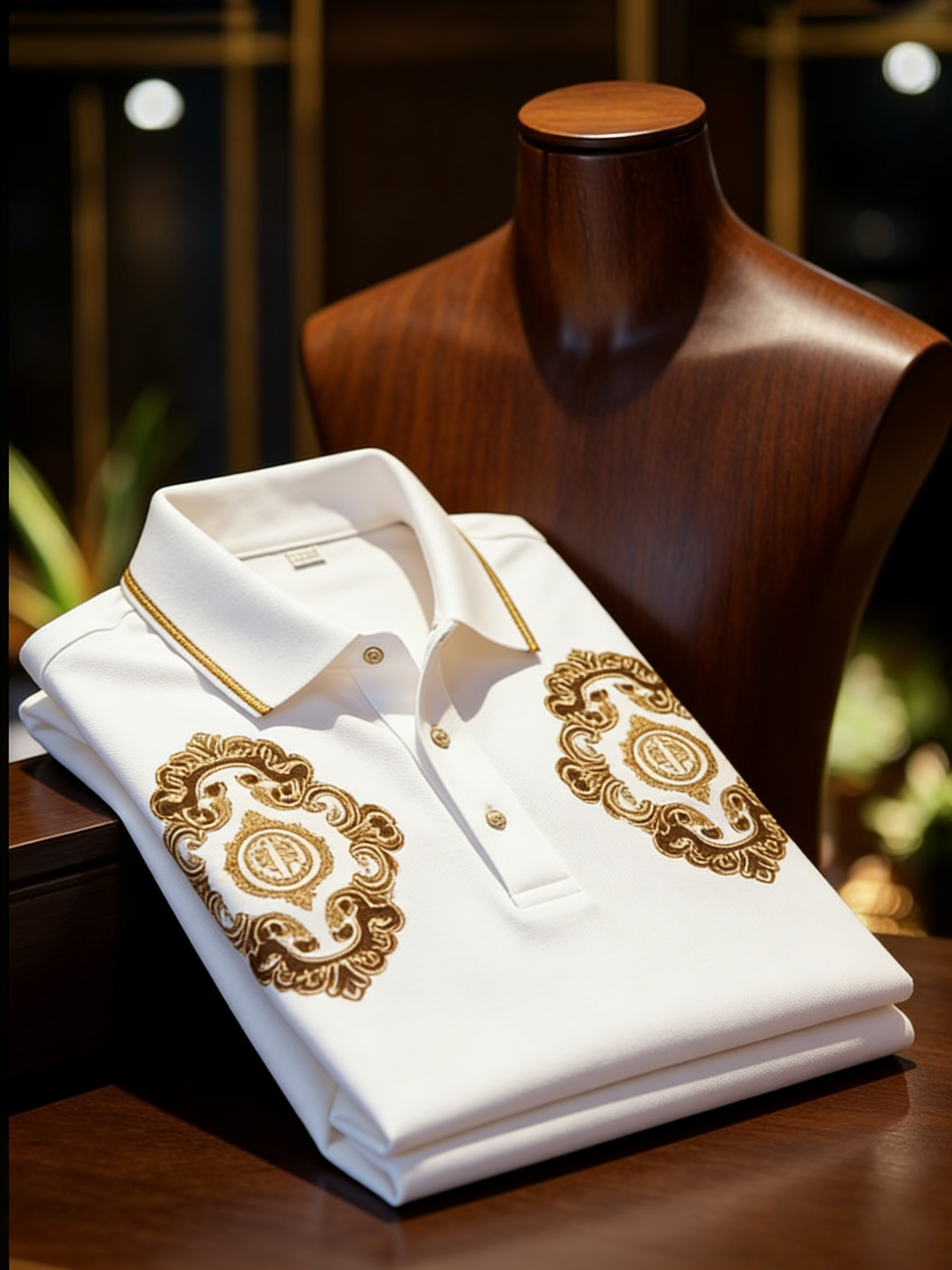 Men's Business Casual Button Short Sleeve Polo Shirt