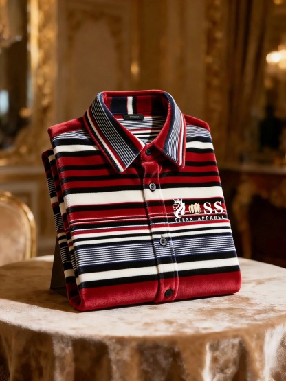 Men's Velvet Logo Casual Long Sleeve Shirt