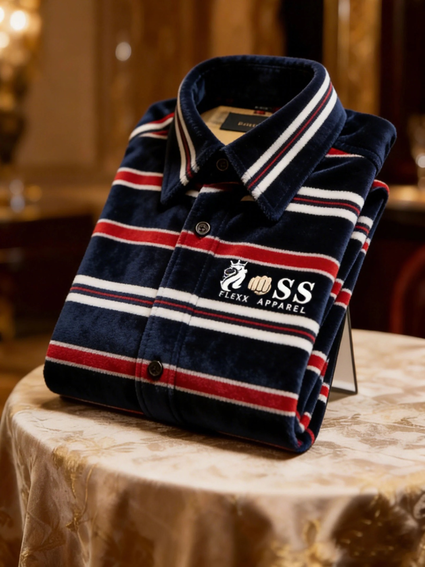 Men's Velvet Logo Casual Long Sleeve Shirt