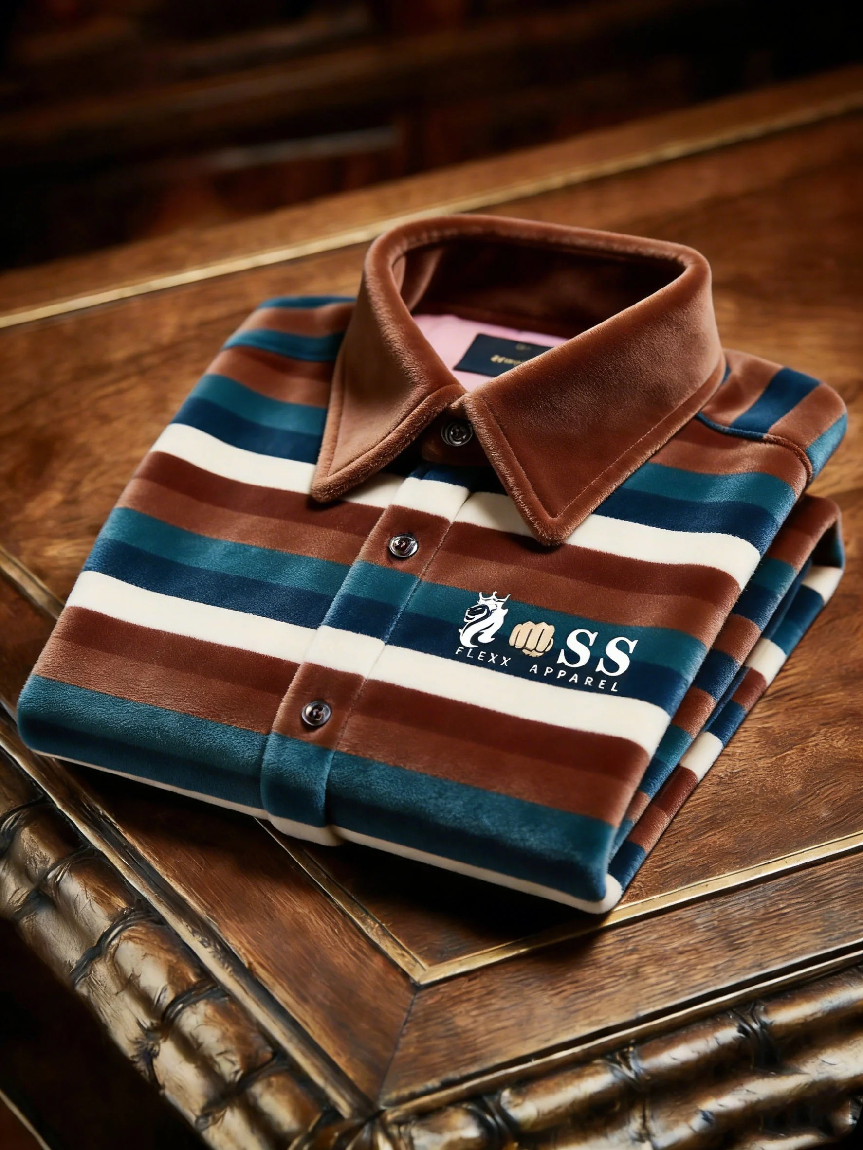 Men's Velvet Logo Casual Long Sleeve Shirt