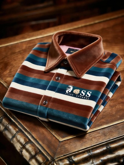 Men's Velvet Logo Casual Long Sleeve Shirt