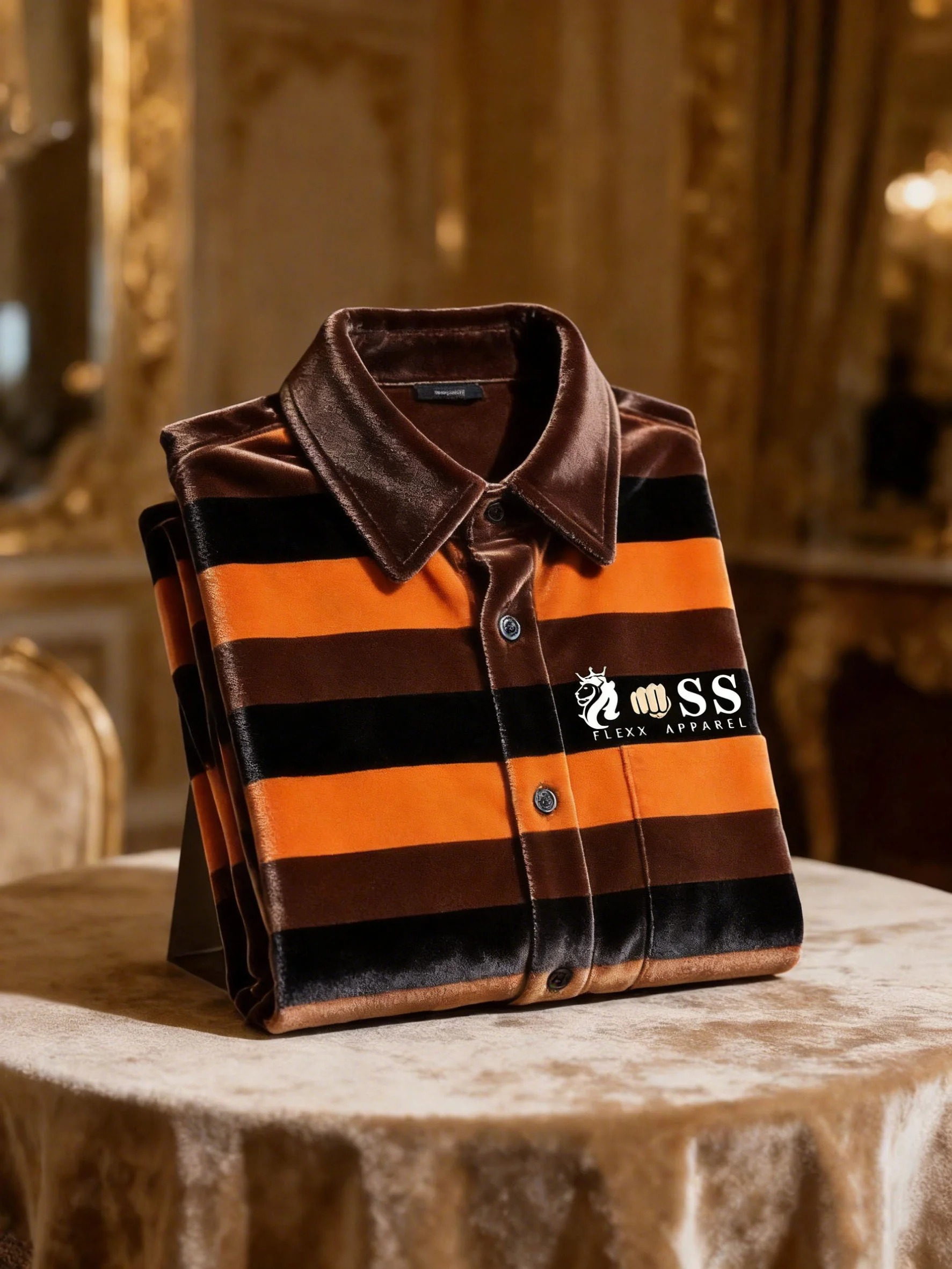 Men's Velvet Logo Casual Long Sleeve Shirt