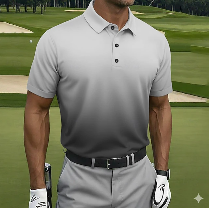 Men's Gradient Golf Sports Short Sleeve Polo Shirt