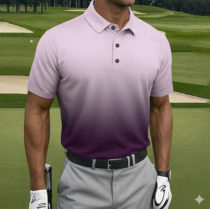 Men's Gradient Golf Sports Short Sleeve Polo Shirt