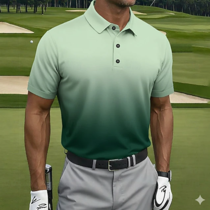 Men's Gradient Golf Sports Short Sleeve Polo Shirt