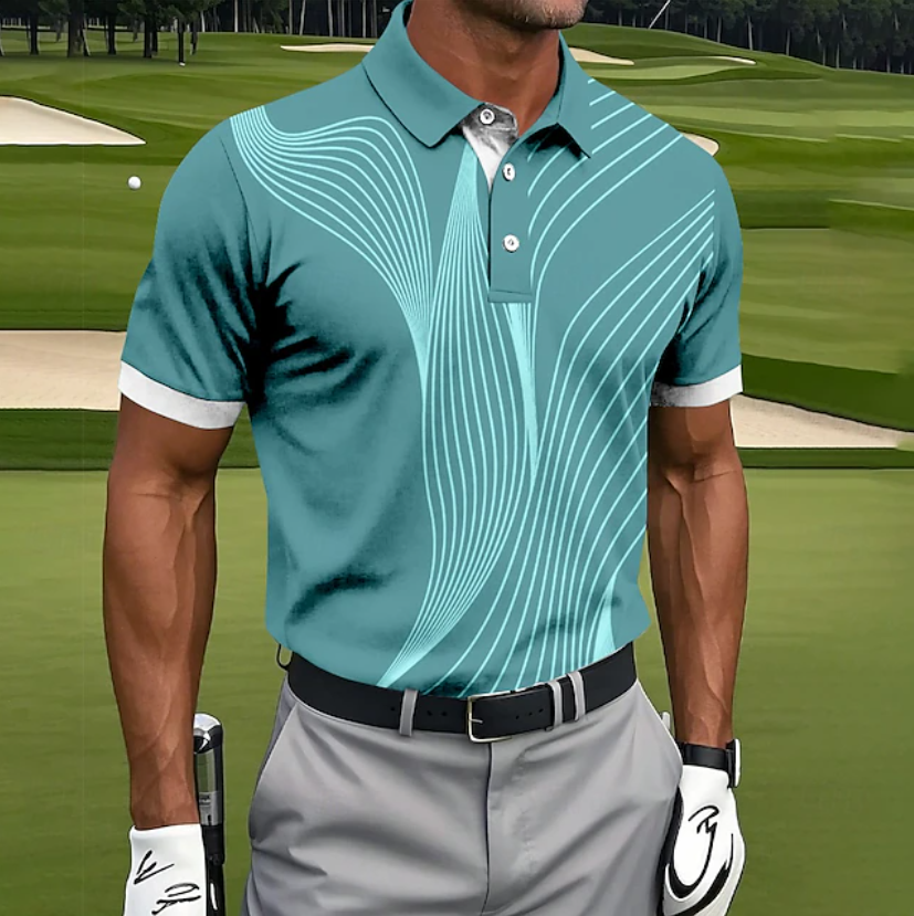 Men's Golf Line Short Sleeve Polo Shirts