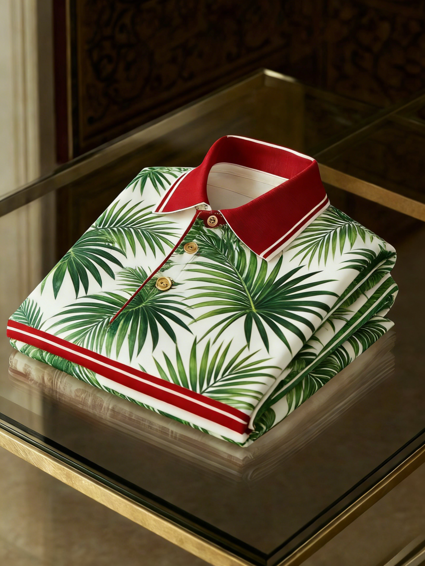 Men's Floral Printed Holiday Casual POLO Shirt