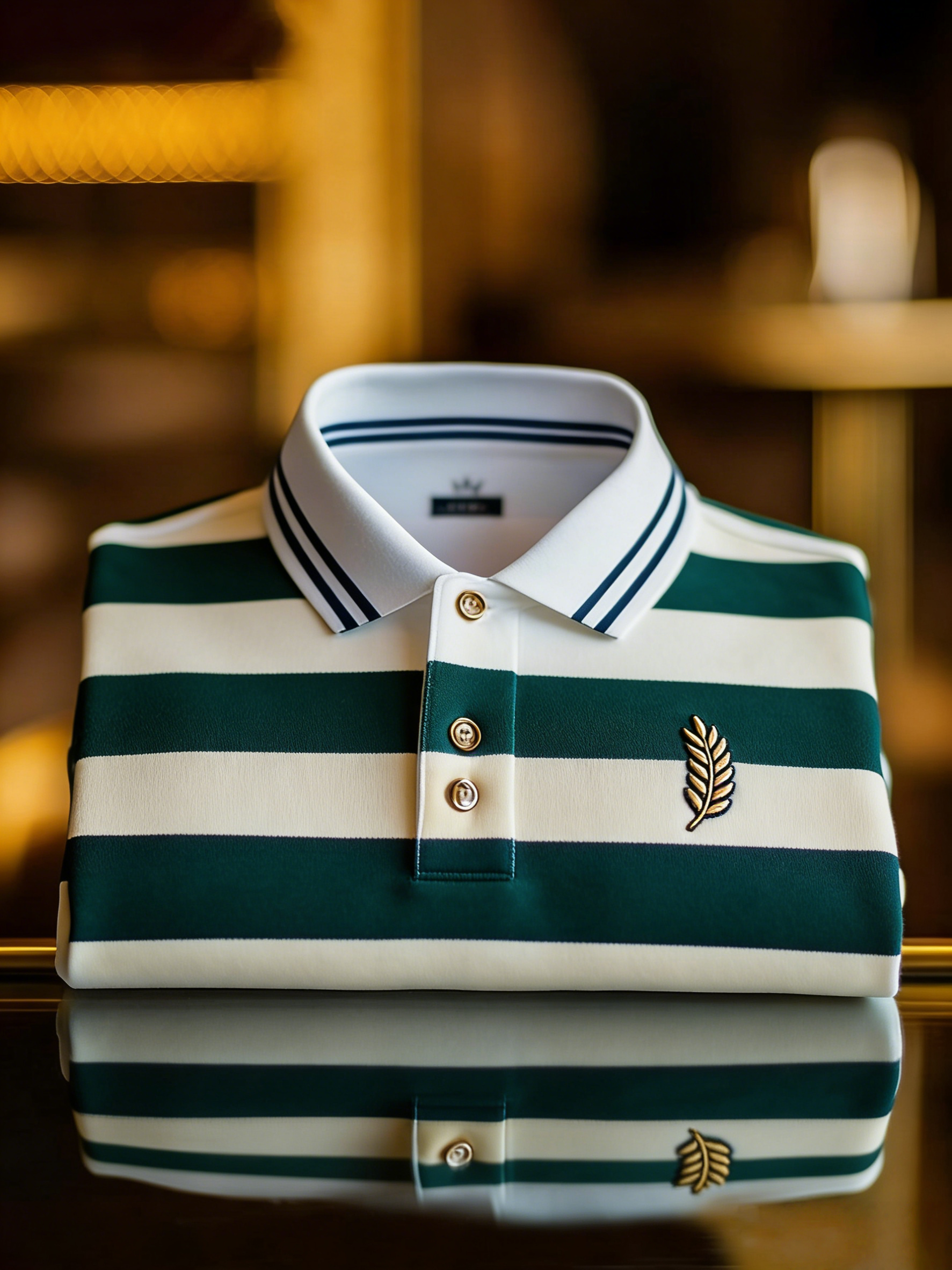 Men's Business Casual Color Block Stripe Button Short Sleeve Polo Shirt