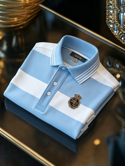 Men's Classic Business Button Short Sleeve Polo Shirt