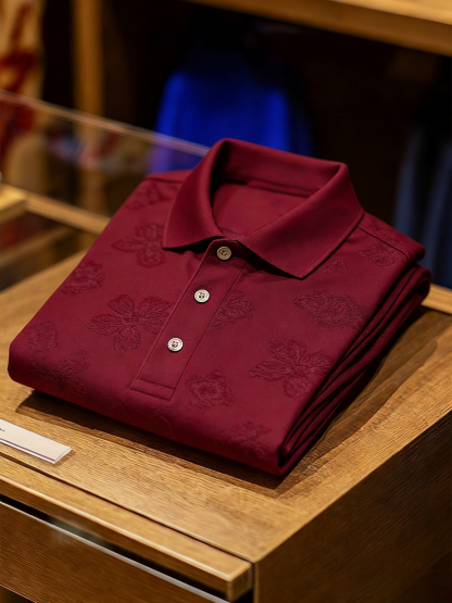 Men's Classic Business Button Short Sleeve Polo Shirt