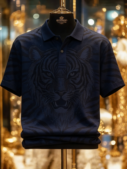 Men's Classic Business Button Short Sleeve Polo Shirt