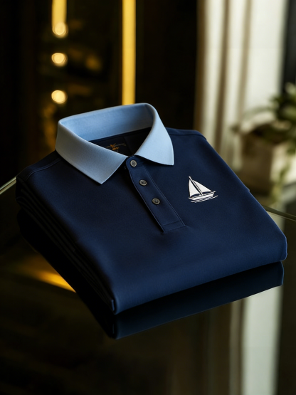 Men's Classic Business Button Short Sleeve Polo Shirt