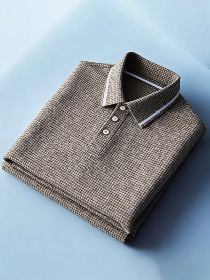 Men's Classic Business Button Short Sleeve Polo Shirt