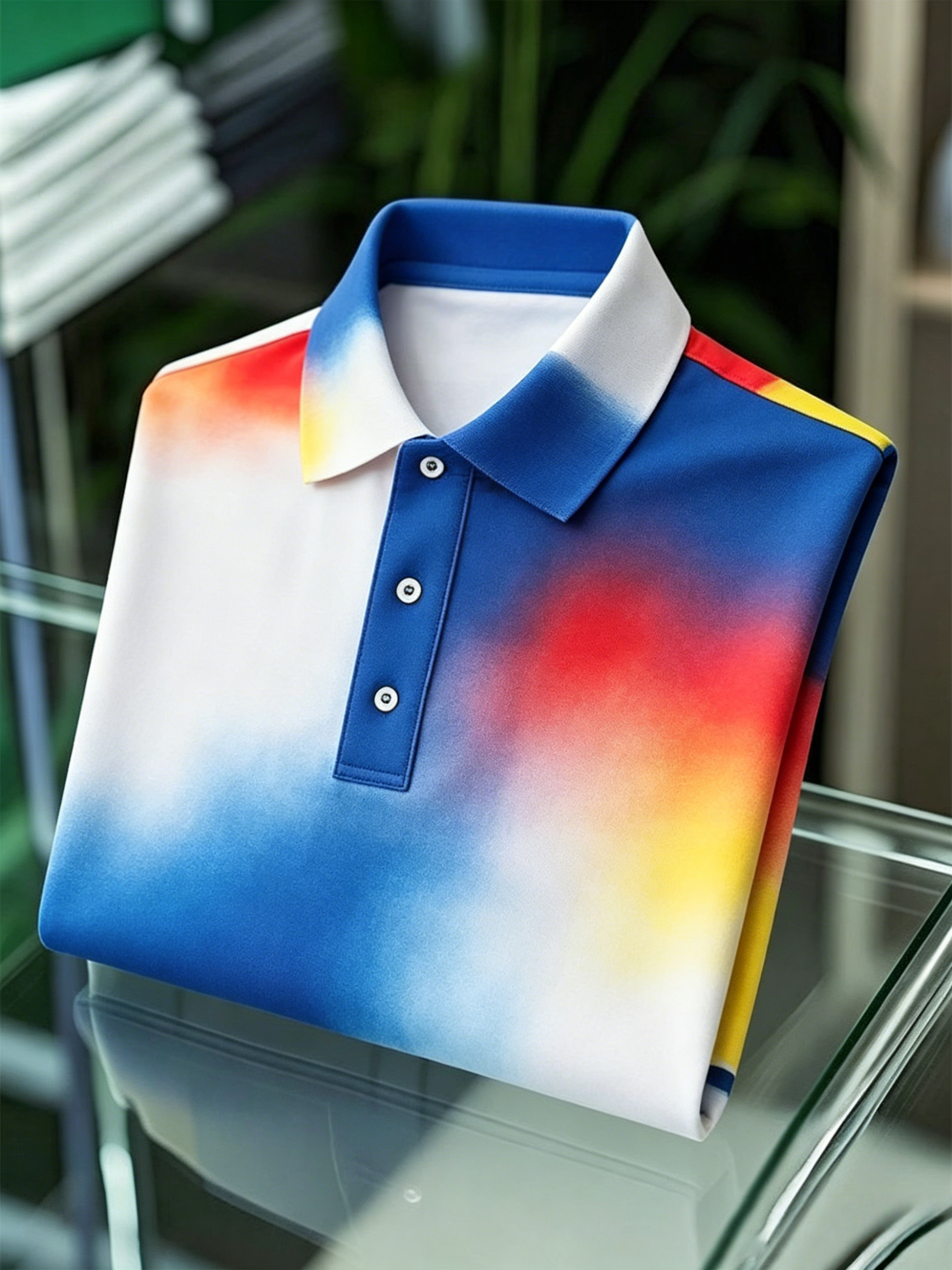 Men's Classic Business Button Short Sleeve Polo Shirt