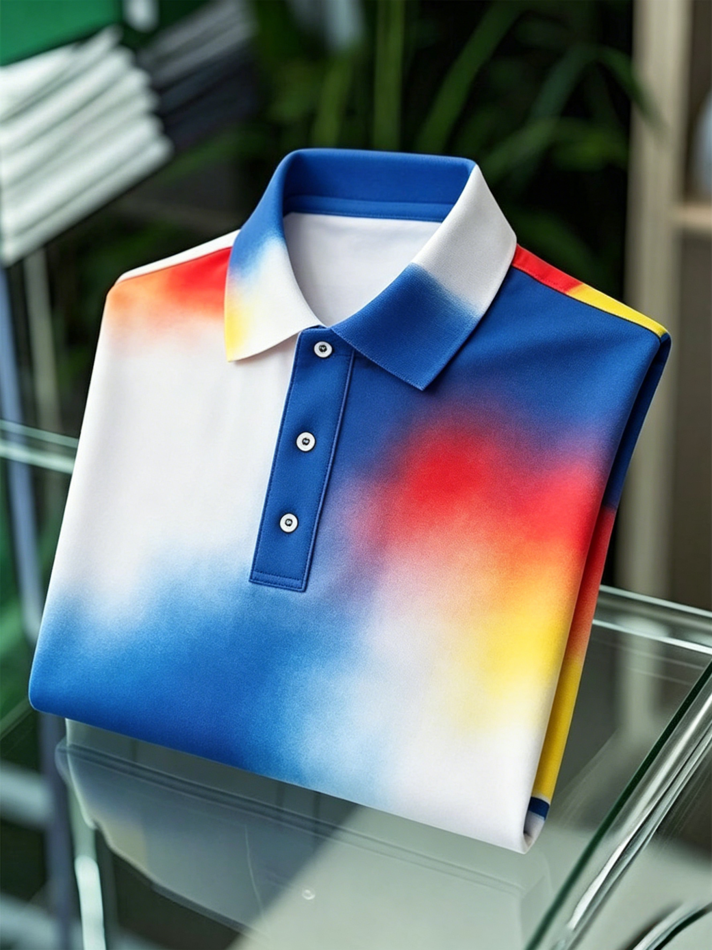 Men's Classic Business Button Short Sleeve Polo Shirt