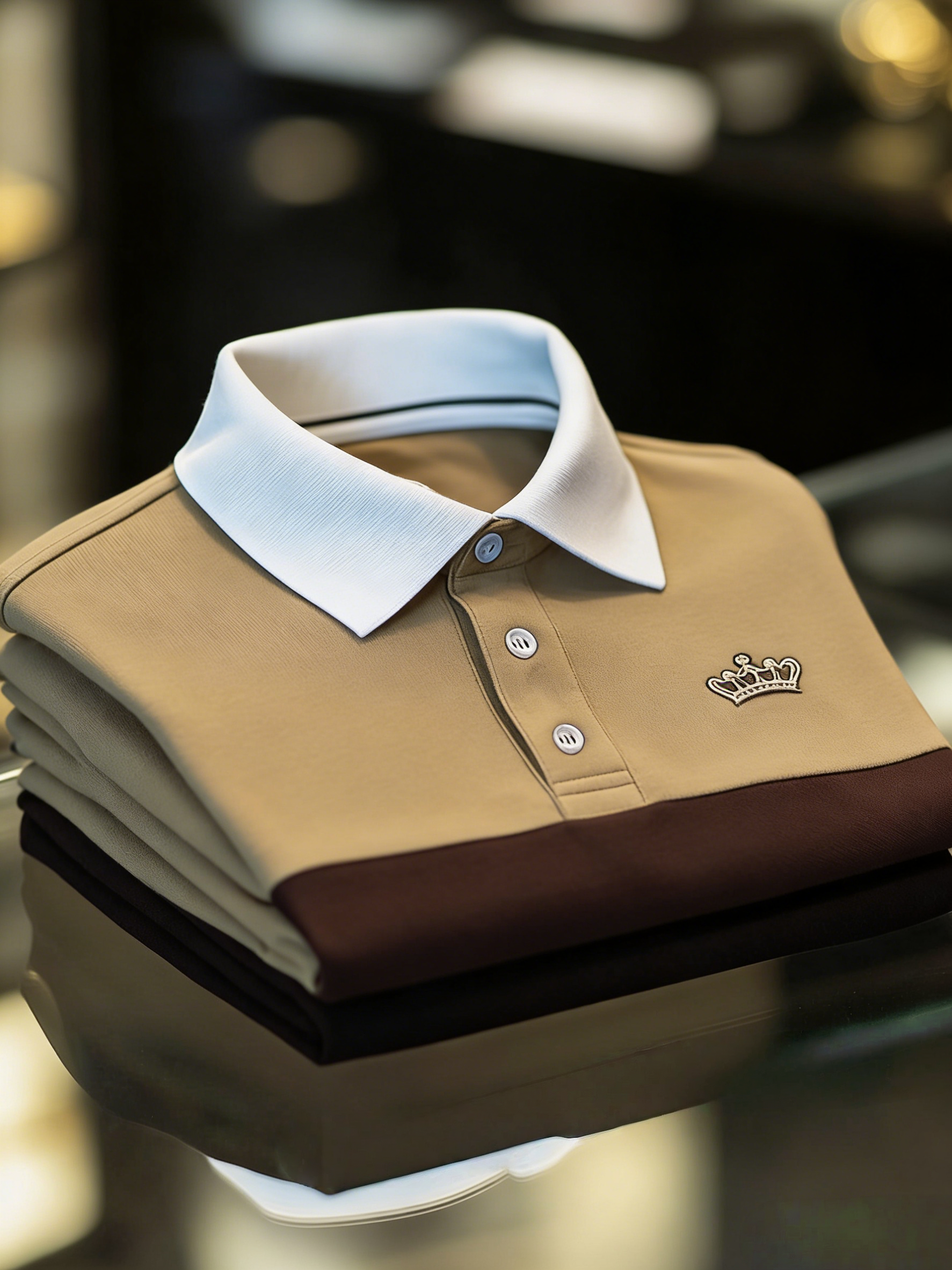 Men's Classic Business Button Short Sleeve Polo Shirt