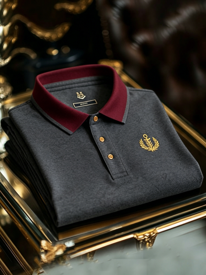 Men's Classic Business Button Short Sleeve Polo Shirt