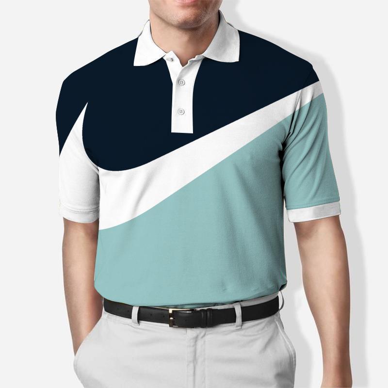 Men's Casual Contrast Color Business Casual Polo