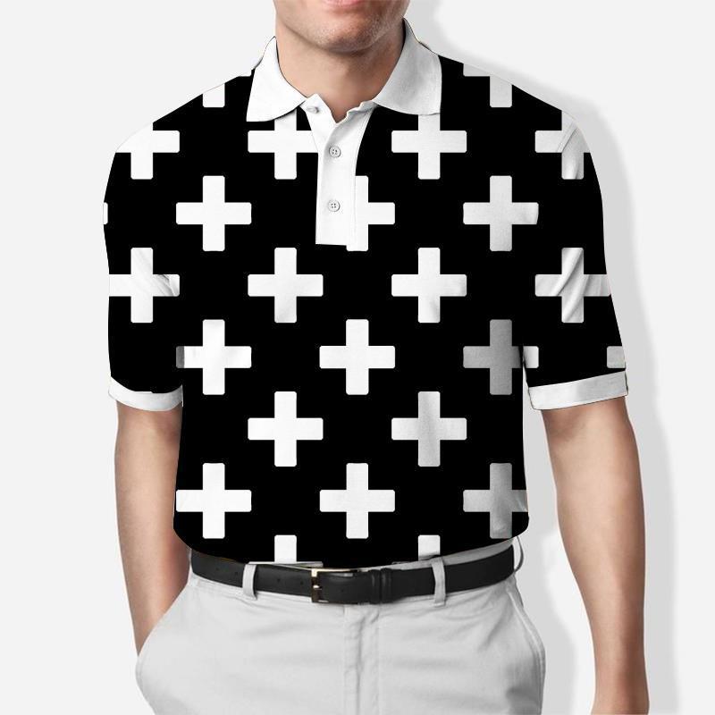 Men's Casual Contrast Color Business Casual Polo