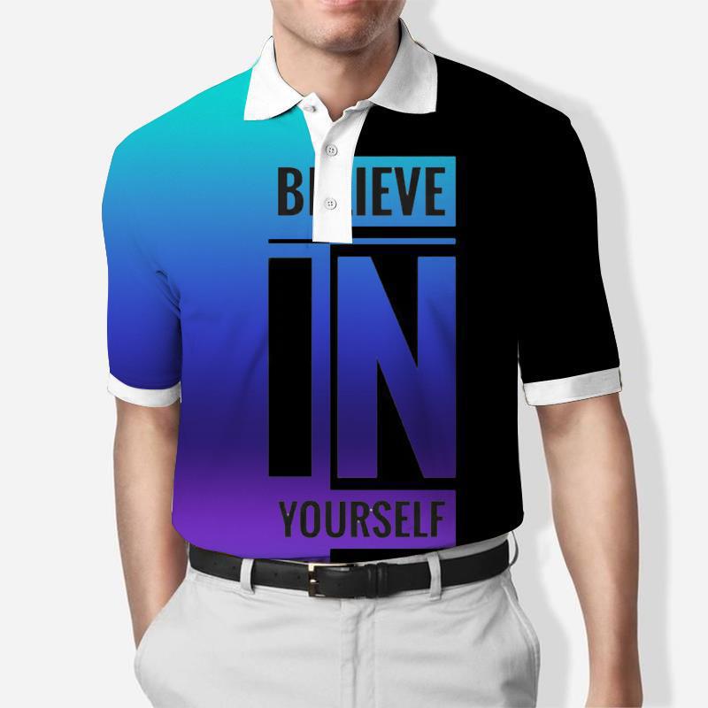 Men's Casual Contrast Color Business Casual Polo