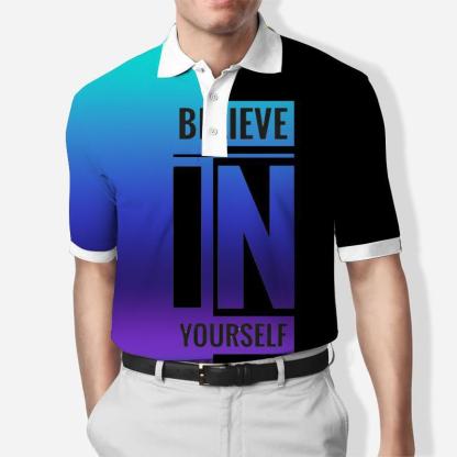 Men's Casual Contrast Color Business Casual Polo