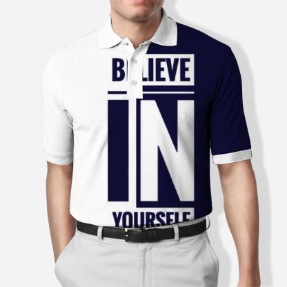 Men's Casual Contrast Color Business Casual Polo