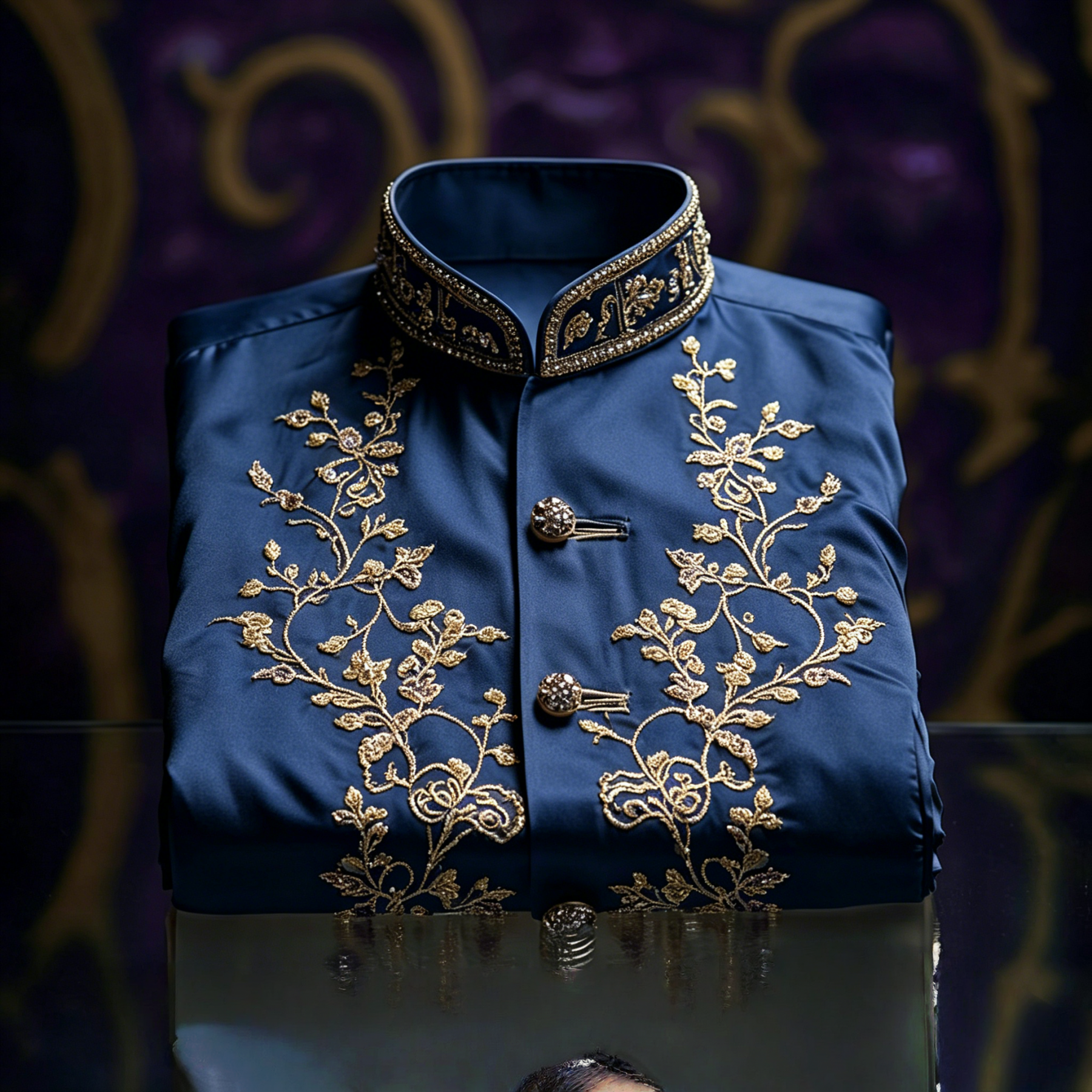 Luxurious and high-end Men's stand collar shirt floral patterns