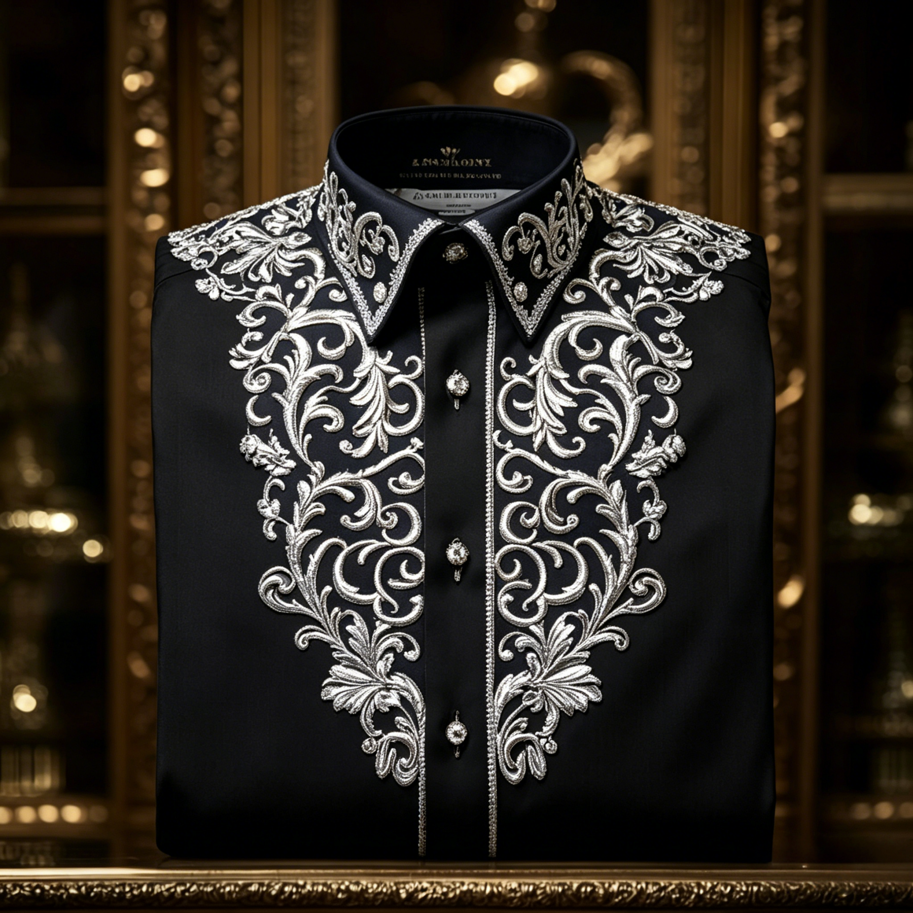 Luxurious and high-end Men's stand collar shirt floral patterns