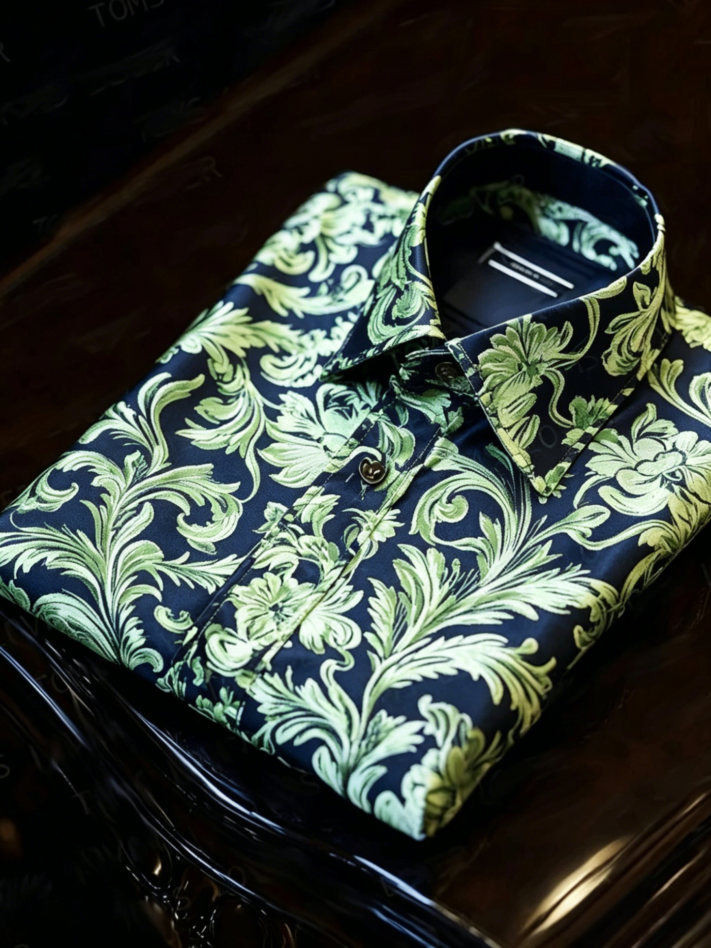 Luxurious and high-end Men's stand collar shirt floral patterns