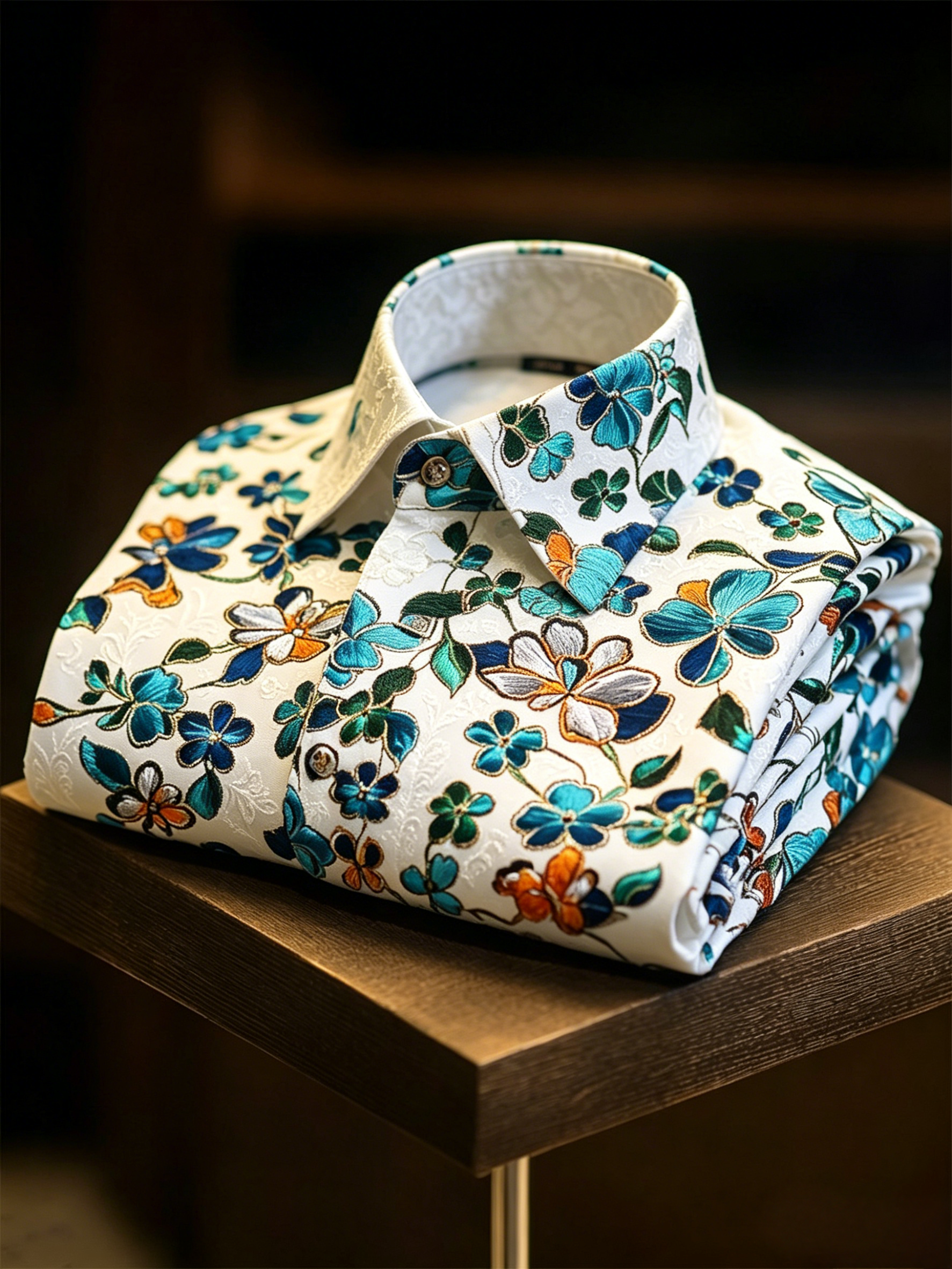 Luxurious and high-end Men's stand collar shirt floral patterns